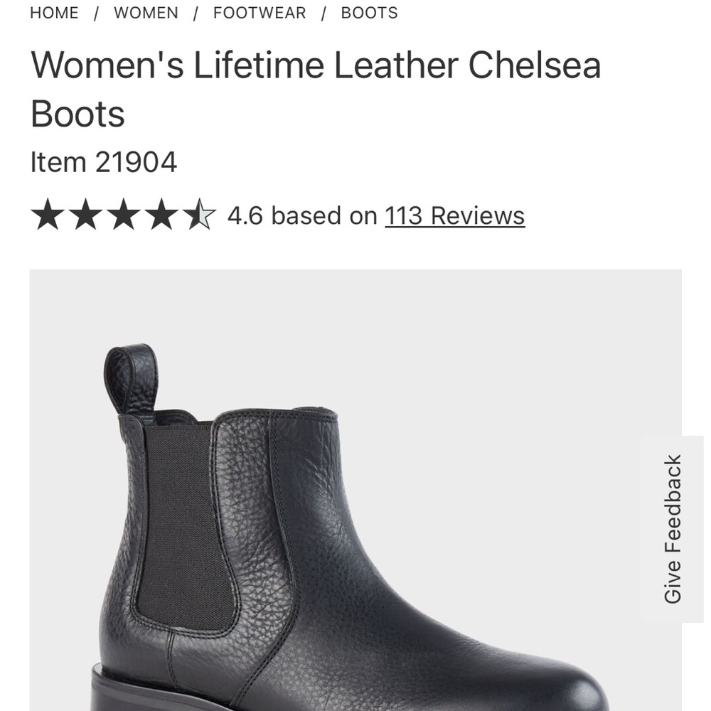 Duluth Trading Co Black Leather Chelsea Ankle Boots